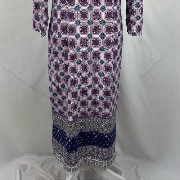 Chico's Purple and Blue Patterned Midi Dress - Picture 6 of 13